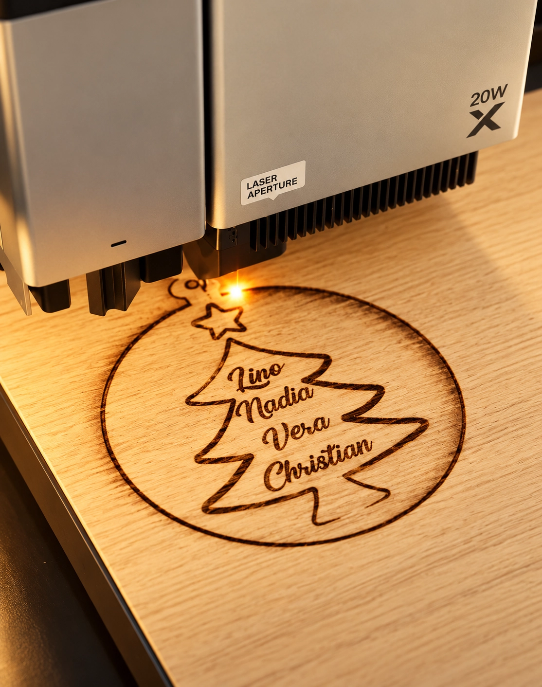 Decorazione in legno incisa al laser